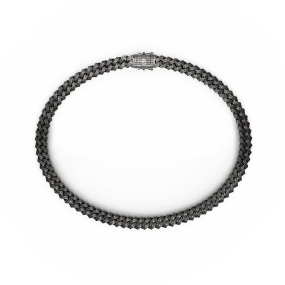 Necklace - Cuban Iced - Black