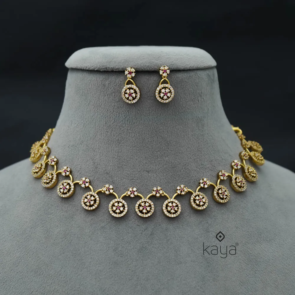 NV101354 - AD Stone Necklace Earrings Set