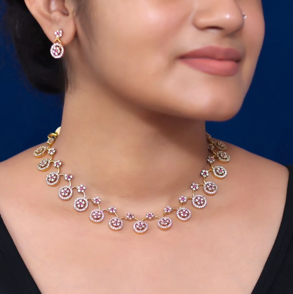 NV101354 - AD Stone Necklace Earrings Set
