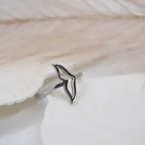 Praya | Adjustable Solid Sterling Silver Whale/Mermaid Tail Ring