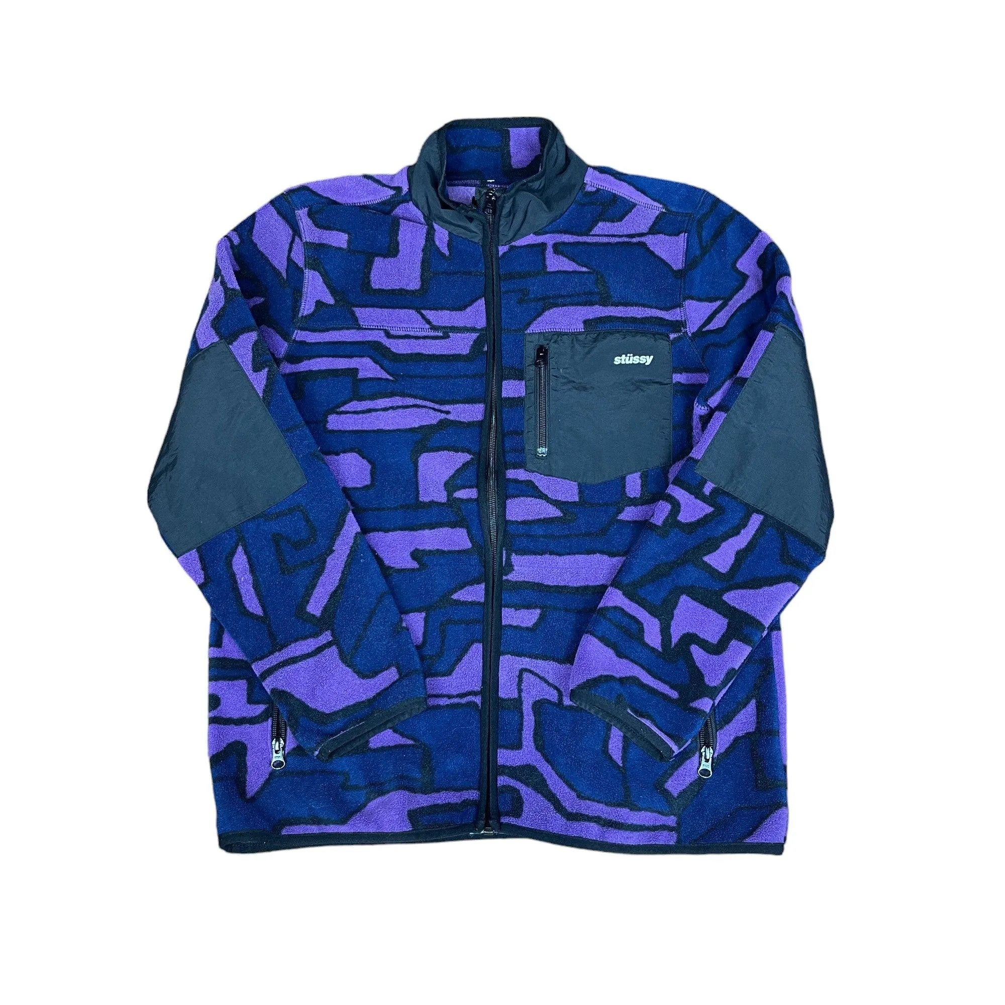 Purple   Black Stussy Fleece - Medium