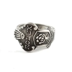 Rolex Tree Interlaken Stainless Steel Spoon Ring