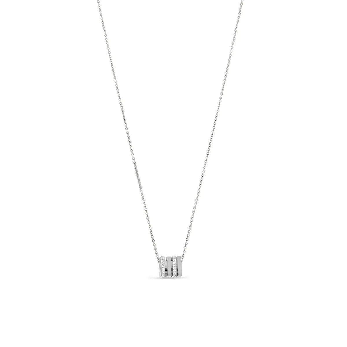 Rubix Stone Necklace- Silver