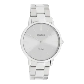 Silver coloured OOZOO watch with silver coloured stainless steel bracelet - C20027